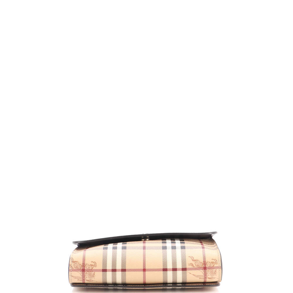 Burberry Small Loxley Crossbody Bag Haymarket Coated Canvas and Leather - Picture 4 of 6